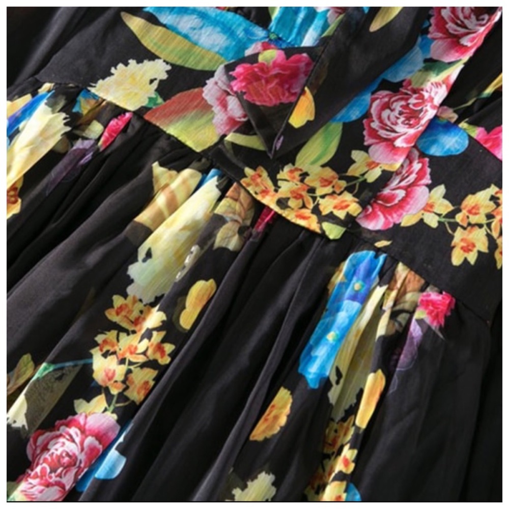 The Lucia Silk Gorgeous Sheer Floral Maxi Dress - Picture 7 of 7